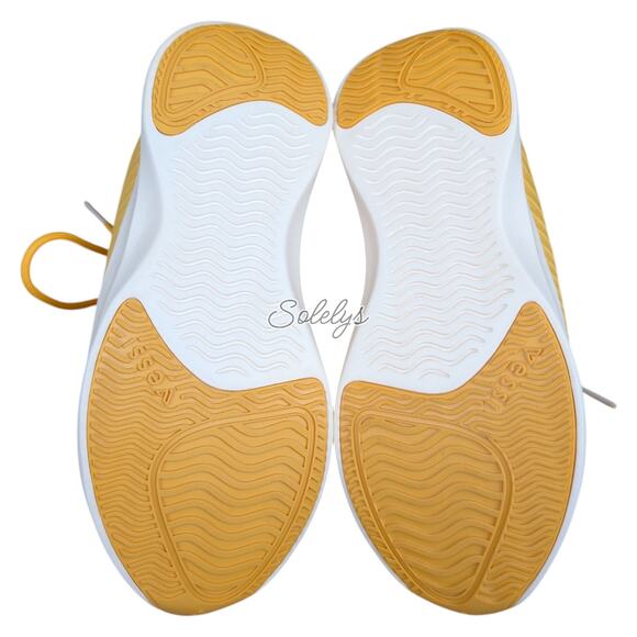 Vessi Everyday Move Womens 8 Honey Yellow White Waterproof Knit Lace Up Sneaker - Picture 7 of 11